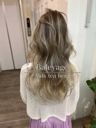 セミロング カラー パーマ ヘアアレンジ 二ヶ月綺麗が続く デザイン/星野六三四のヘアスタイル