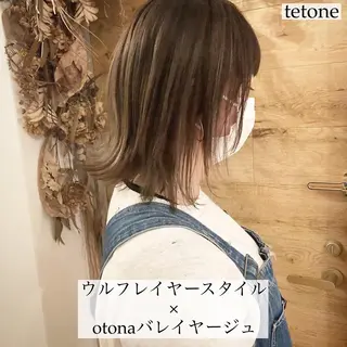 ミディアム カラー テトネ タカシのヘアスタイル