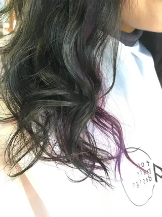 セミロング カラー ヘアアレンジ 白髪ぼかしハイライト 柳川拓哉のヘアスタイル