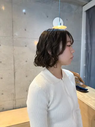 ミディアム デジタルパーマ ウェーブパーマ/神野のヘアスタイル