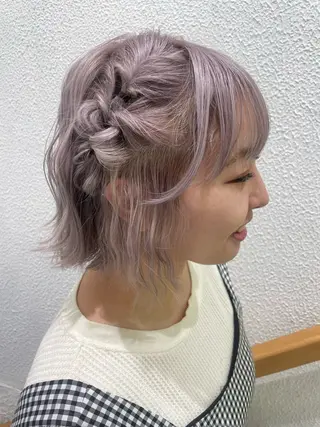 ショート ヘアアレンジ 韓国ヘアメイク🎀/ 縮毛矯正✨山本媛香のヘアスタイル