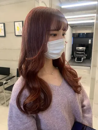 セミロング カラー 透明感/オリーブ/ グレージュ/YUKAのヘアスタイル