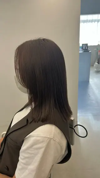 ミディアム カラー ハイトーン/艶髪/ 暗髪/韓国/sanaのヘアスタイル