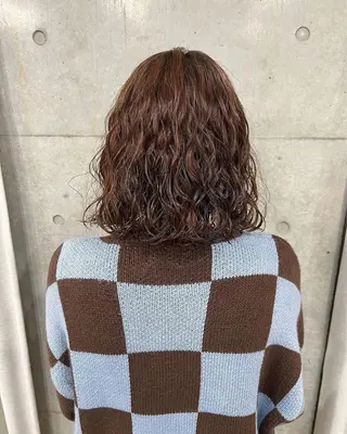 ミディアム カラー パーマ 森山 陽菜のヘアスタイル