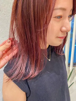 ミディアム カラー 韓国風スタイル 🍓MIZUKI🍓のヘアスタイル