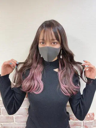 カラー ロング Reflet 新宿/プルエクステのヘアスタイル