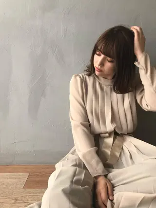 ミディアム カラー IVORY.所属・🟩白髪ぼかし/ボブ /ショートヘア/大司のヘアスタイル