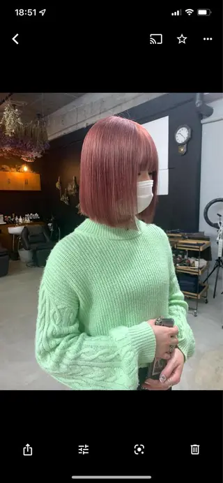 ミディアム カラー ヘアアレンジ ネイル マツエク・マツパ アイブロウ chapter問屋町 💘小室明華のヘアスタイル