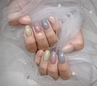 ネイル I-nailロング /ワンホン/キラキラのネイルデザイン