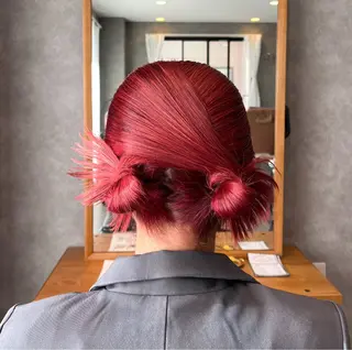 ミディアム ヘアアレンジ 野沢 知花のヘアスタイル