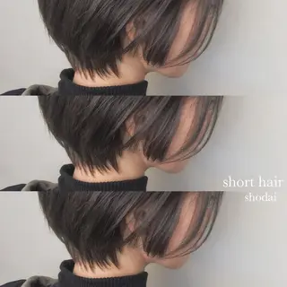 ショート カラー ハイライト、レイヤー カット/西梅田/中西のヘアスタイル