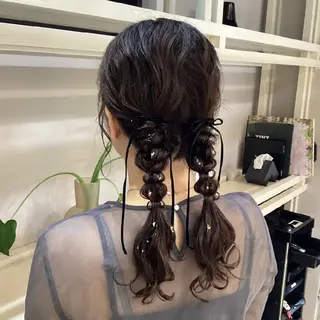 セミロング ヘアアレンジ ヘアアレンジ/柔らか 艶カラー/AKARIのヘアスタイル