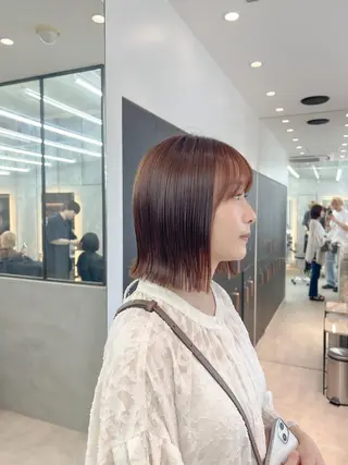 ミディアム ボブ/縮毛矯正 髪質改善/もえるのヘアスタイル