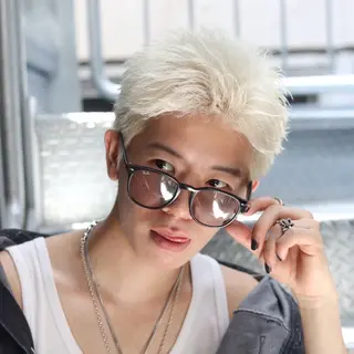 ショート カラー パーマ メンズ シースルーマッシュ/ メンズ/KYOHEIのヘアスタイル