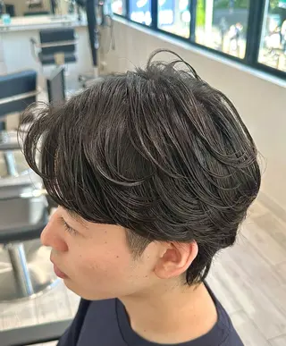 カラー パーマ メンズ ユージ ✂︎ パーマ＆ハイトーンのヘアスタイル