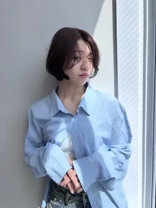 ショート カラー 鍋嶋 涼香のヘアスタイル