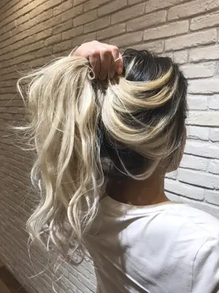 ロング カラー シールエクステ⭐️ オオミタクヤのヘアスタイル