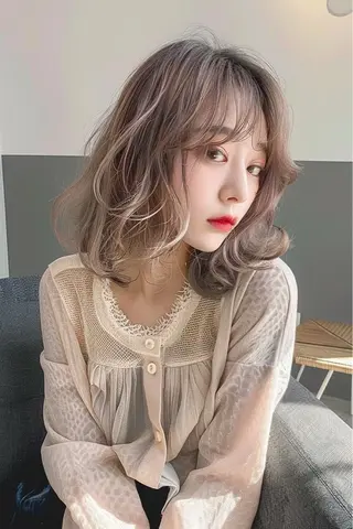 セミロング 最新ケアカラー 髪質改善YUTOのヘアスタイル