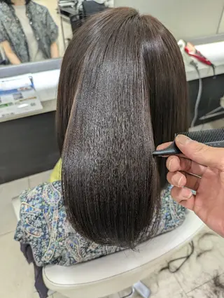 ミディアム カラー ✨METEO導入店✨ 髪質改善×縮毛矯正のヘアスタイル