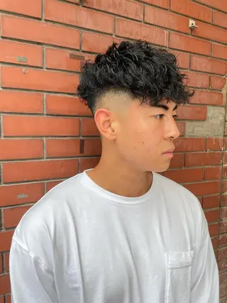 パーマ メンズ スパイキーパーマ 柏NO1 藤本葉のヘアスタイル