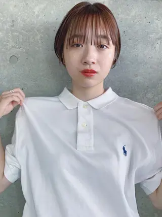 ショート カラー ボブパーマコテ巻き風 パーマNo1深江秀平のヘアスタイル