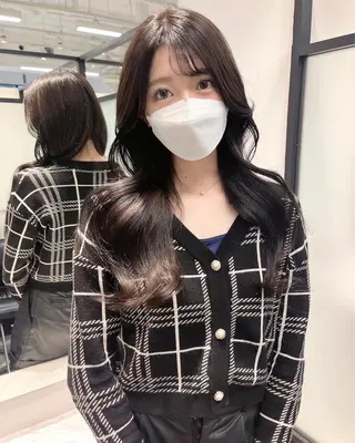 ロング 韓国レイヤーカット 髪質改善▫️水野有真のヘアスタイル