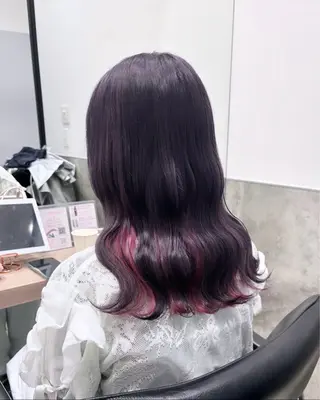 セミロング カラー 💗ガーリーヘア🎀 saki💗のヘアスタイル