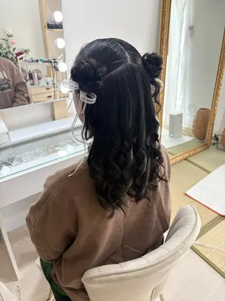 セミロング ヘアアレンジ ヘアセットサロン /上坪愛美のヘアスタイル