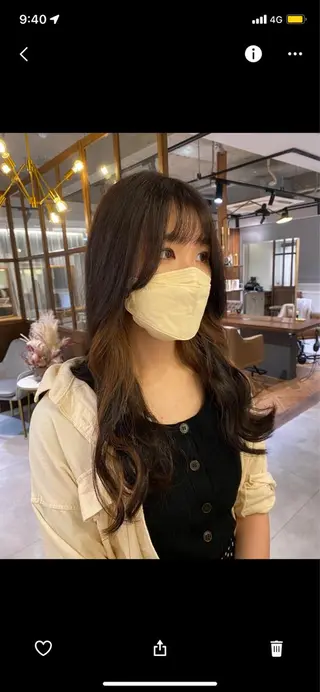 ロング 中川 花織のヘアスタイル