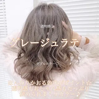 ミディアム カラー パーマ ヘアアレンジ メンズ キッズ ネイル マツエク・マツパ ♡モテ髪/似合わせ♡ 透明感/JUICE♡のヘアスタイル