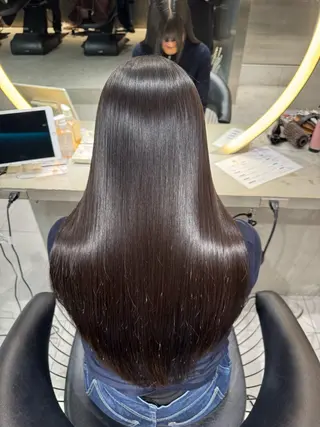 ロング ブリーチ毛縮毛矯正/ 髪質改善【タケル】のヘアスタイル