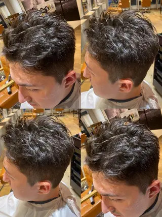 ショート カラー パーマ ヘアアレンジ メンズ 🔥メンズパーマ特 化🔥渡辺一翔🔥のヘアスタイル
