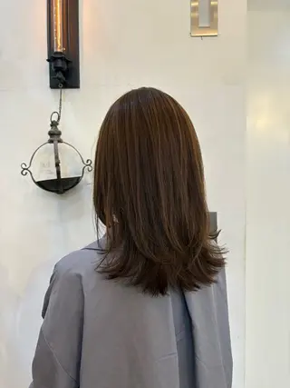 セミロング カラー 似合わせカット‪// 鶴我万唯華のヘアスタイル