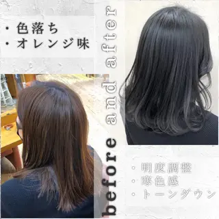 ミディアム カラー 【レイヤーカット】 【髪質改善】山中優のヘアスタイル