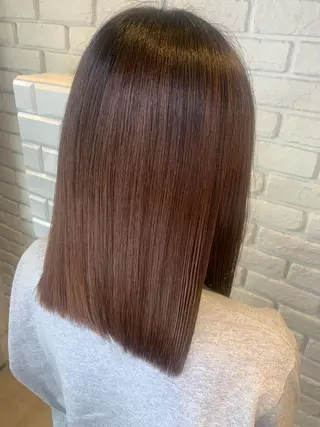 ミディアム パーマ 髪質改善/縮毛矯正 艶カラー/珠聡のヘアスタイル