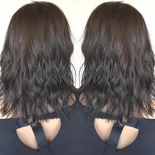 ミディアム カラー パーマ ヘアアレンジ エグチ アキラのヘアスタイル