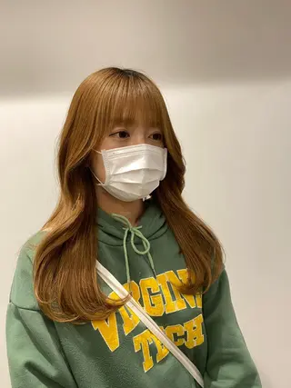 ロング ゅぃ /韓国風/顔周りのヘアスタイル