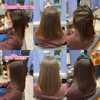 セミロング パーマ ブリーチ縮毛矯正/ デサキ ショウヘイのヘアスタイル