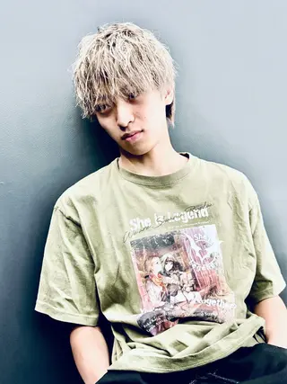 ショート カラー パーマ メンズ BARBER SHOP ヴェルダンディ 江坂所属・GONZO 。のヘアスタイル