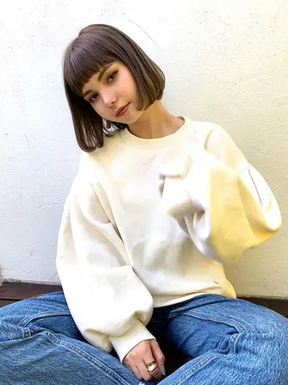 ミディアム カラー パーマ ヘアアレンジ キッズ マツエク・マツパ レイヤー＆カラー 人気美容師倉崎涼のヘアスタイル