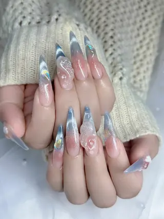 カラー 🩷JiSu🩷 チップ長さ出し専門のネイルデザイン