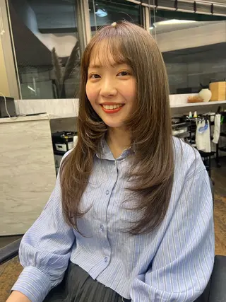 ロング カラー ROBBY所属・松井美樹/似合わせ ガーリー・韓国のヘアスタイル