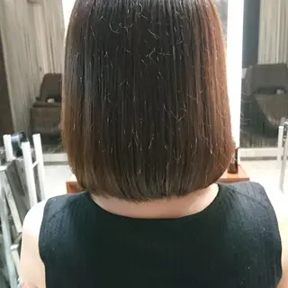 ミディアム カラー パーマ ヘアアレンジ ブリーチ/ヘアケア/ 艶髪/イギチハルのヘアスタイル