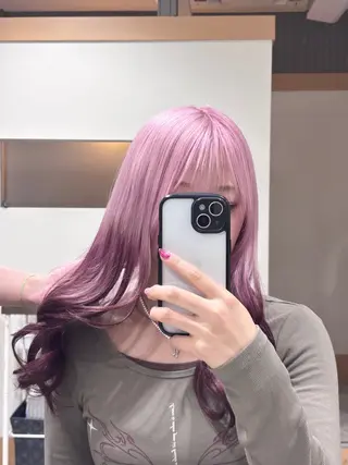 ロング カラー ブリーチ予約率90% 以上✨森山陽向のヘアスタイル