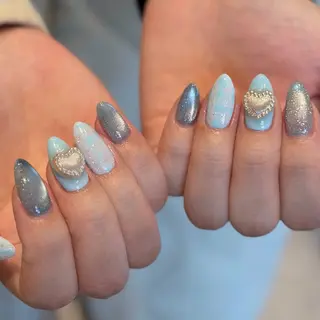 ネイル nailsalon moe.所属・yume 大人ガーリーネイルのネイルデザイン