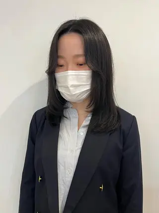 ミディアム フクシママユ / 柔らかカラーのヘアスタイル