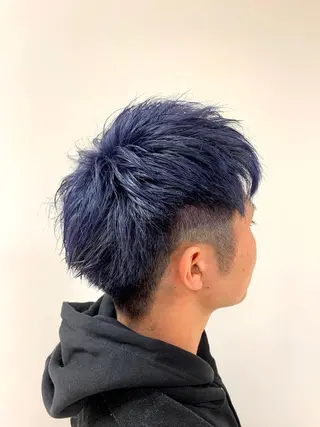 ショート カラー メンズ ハイトーン/ウルフ /レイヤー/坂野幸伸のヘアスタイル