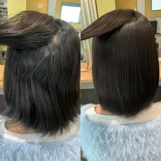 ミディアム パーマ hub hair レイヤー/透明感のヘアスタイル