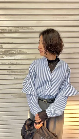 ショート カラー パーマ 大人可愛いショート/ 店長/三國屋のヘアスタイル