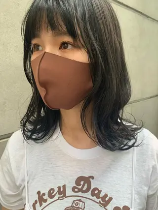 ミディアム Asti blanche所属・ブリーチなしWカラー /地毛風/小林凪沙のヘアスタイル